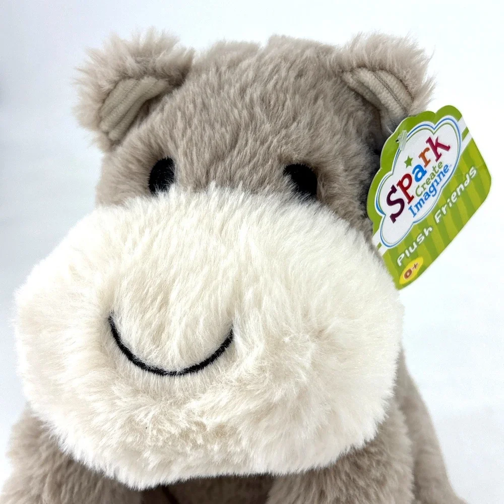 Spark Create Imagine Hippo Hippopotamus‎ Plush Rattle With Crinkle Ears Lovey - Picture 5 of 11